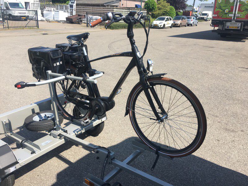 Fietsaanhangwagen voor 2 E-bikes opklapbaar