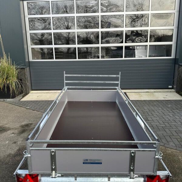 Bakwagen ongeremd 258 x 131 cm lichtgrijs hout