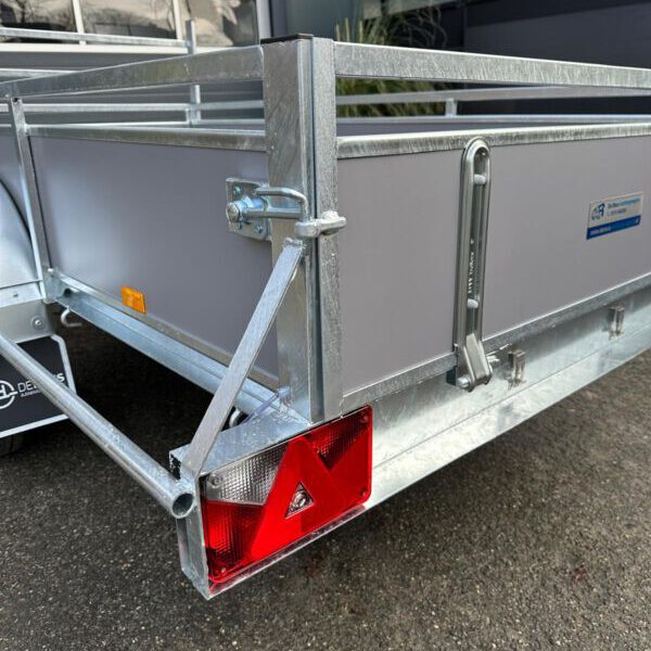 Bakwagen ongeremd 258 x 131 cm lichtgrijs hout