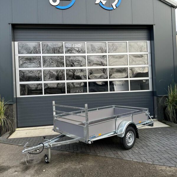 Bakwagen ongeremd 258 x 131 cm lichtgrijs hout