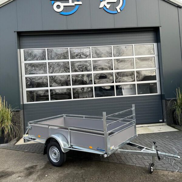 Bakwagen ongeremd 258 x 131 cm lichtgrijs hout