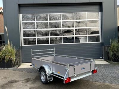 Bakwagen ongeremd 258 x 131 cm lichtgrijs hout