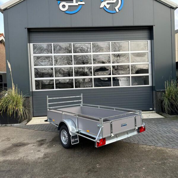 Bakwagen ongeremd 258 x 131 cm lichtgrijs hout