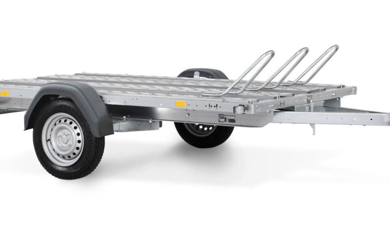 Motortrailer ongeremd voor 2 motoren met oprijplaat